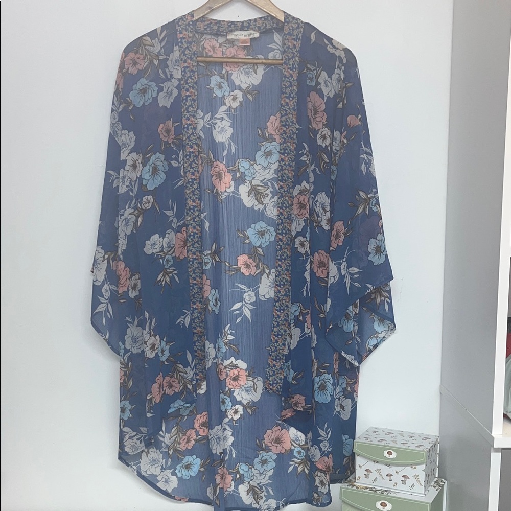 Band of Gypsies, Sz XS/Small Floral Print Kimono, Bohemian, Flowy, Feminine